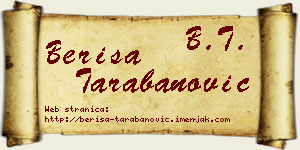 Beriša Tarabanović vizit kartica